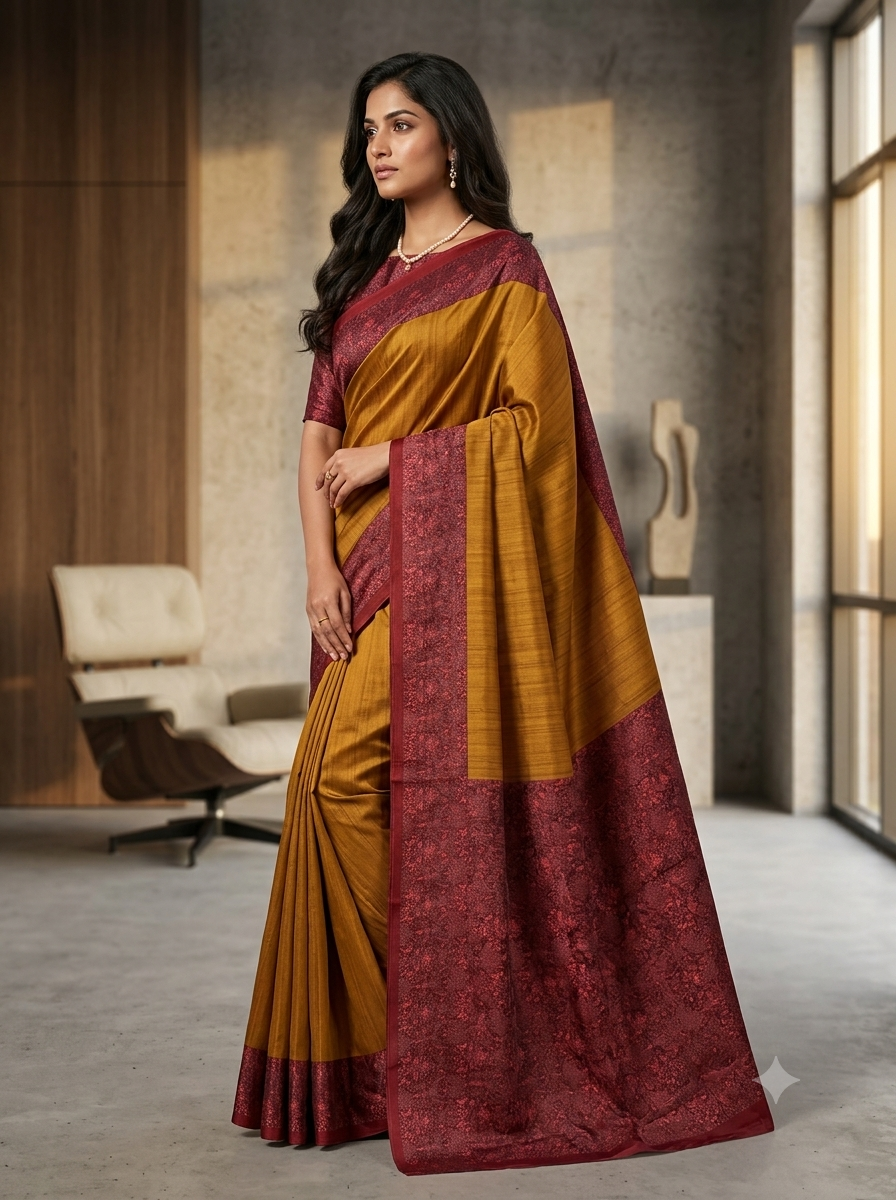 NEW DESIGNER TARKI ART SILK PRINTED SAREE WITH RUNNING BLOUSE